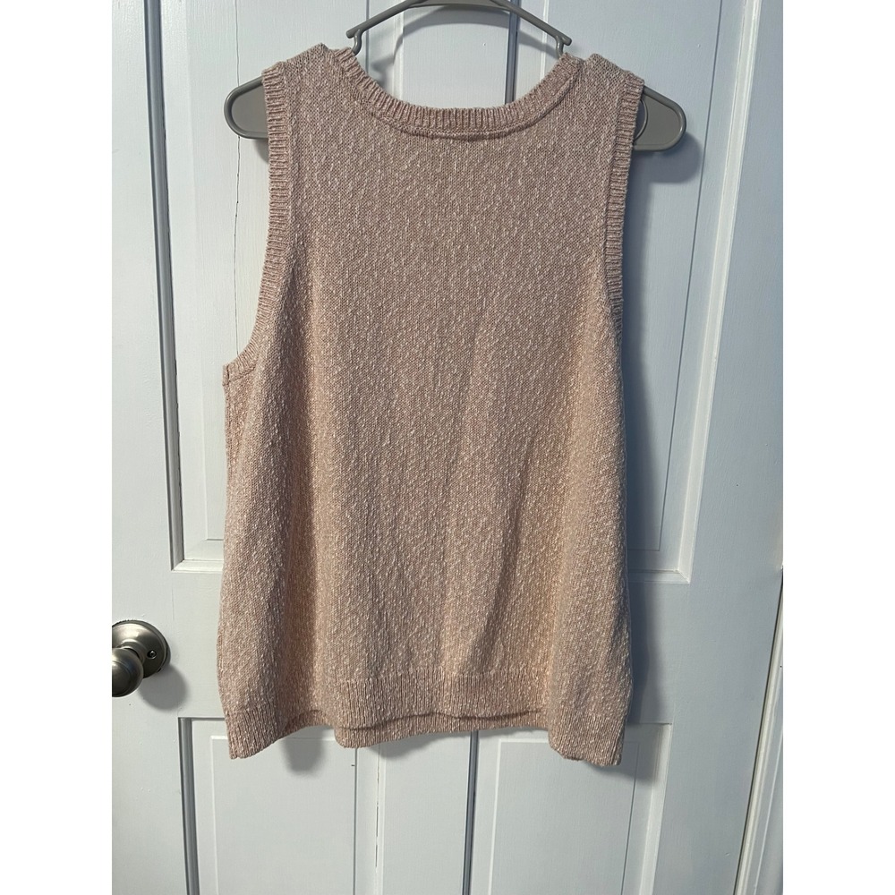 J. Jill Womens Peach Marled Sleeveless Sweater Shell Scoop Neck Size L Petite - Picture 6 of 7